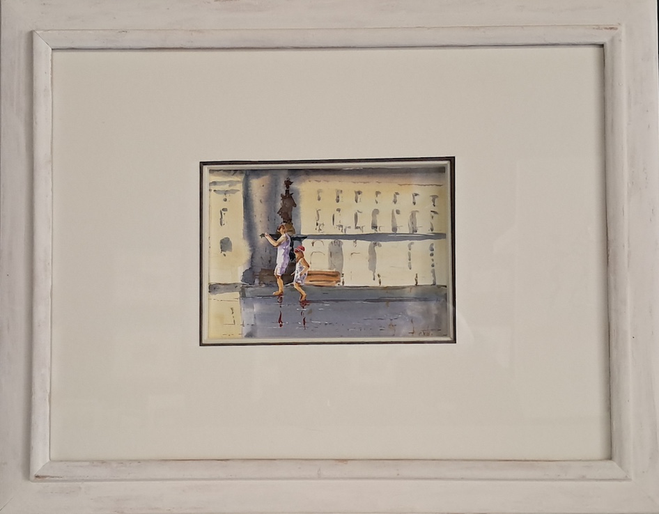 Aquarelle miroir d'eau Bordeaux