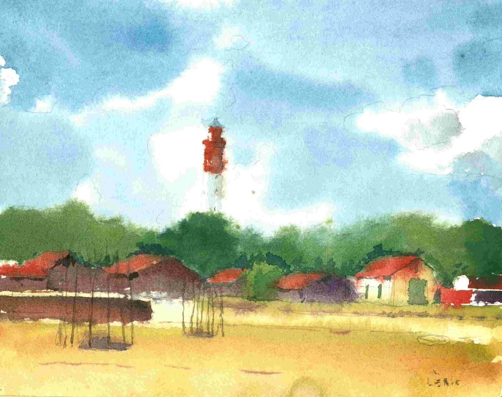 Aquarelle phare Ferret