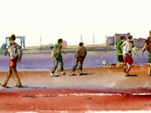 Football  sur la plage