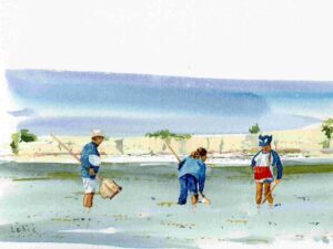 Aquarelle « Pendant les vacances en Bretagne »