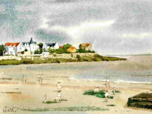 Aquarelle plage de Royan