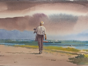 « la solitude » aquarelle originale