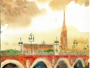 Aquarlle de Bordeaux »Passerelle du temps »