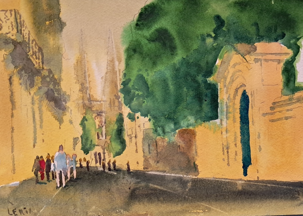 aquarelle de Bordeaux rue Vitale Carles