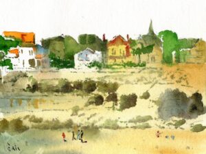 Aquarelle originale  « Lumière sur Pontaillac