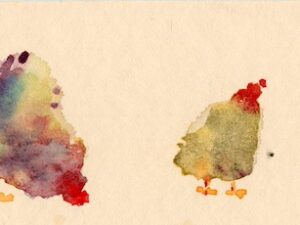 Aquarelle orignale « Les Poules ont des Dents !