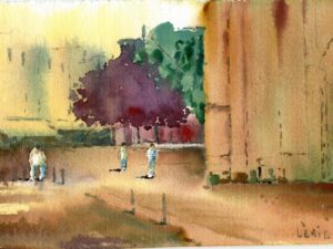 Aquarelle originale de Bordeaux »Place Saint-Pierre à Bordeaux – Douceur de l&rsquo;Instant